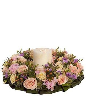 Pastel Wreath and Candle.